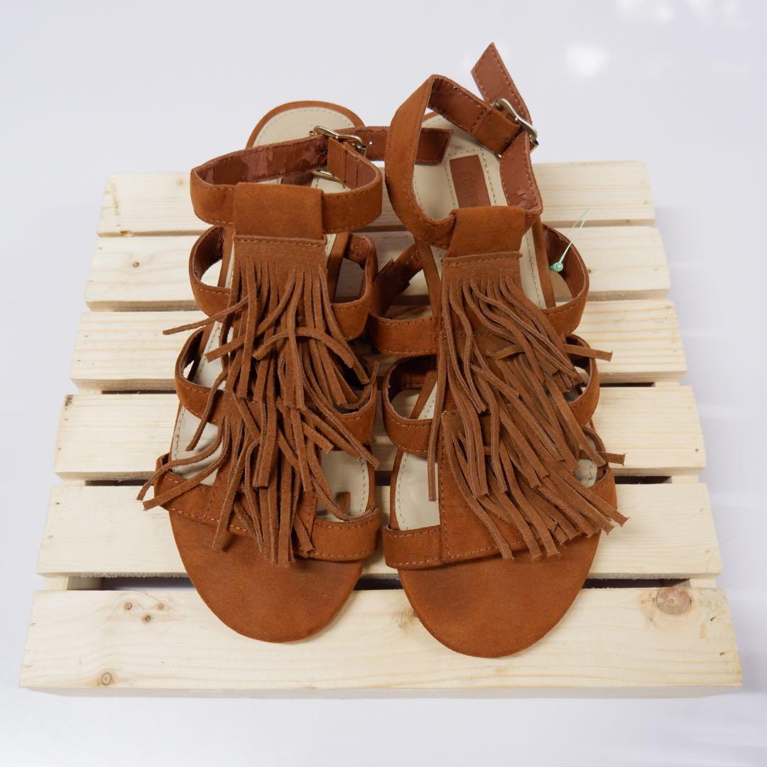 Forever 21 Fringe Block Heels in Brown Size 36 Women s Fashion