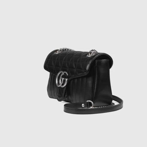 Gucci Marmont medium shoulder bag Black Brand New Luxury