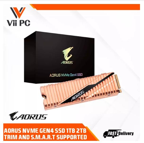 GIGABYTE AORUS NVME Gen4 SSD M.2 2280 2TB PCI Express 4.0 High Performance Gaming Full Body Copper Heat Spreader Toshiba 3D TLC NAND DDR Cache Buffer 5 Year Warranty SSD Computers Tech