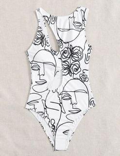 Graphic Cut Out One Piece