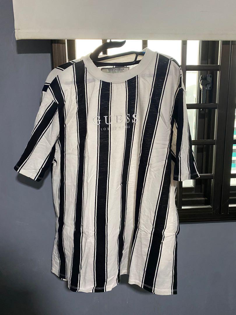 Black and white top striped shirt guess