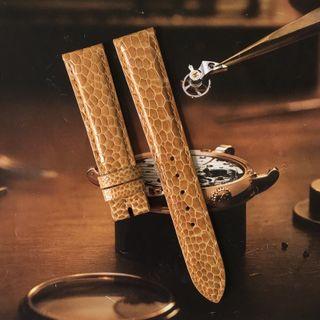 Handmade 18mm Ostrich Leather 18/16mm Watch Strap Vintage Tan