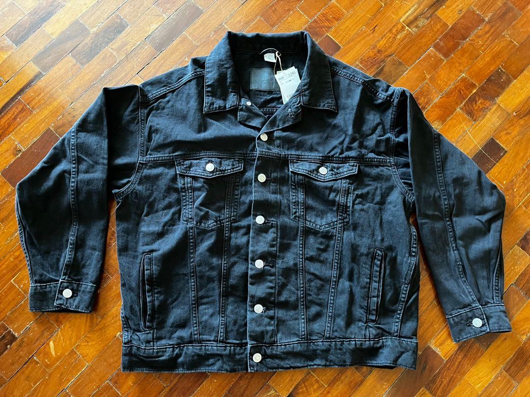 H\u0026M Black Denim Jacket, Men's Fashion 