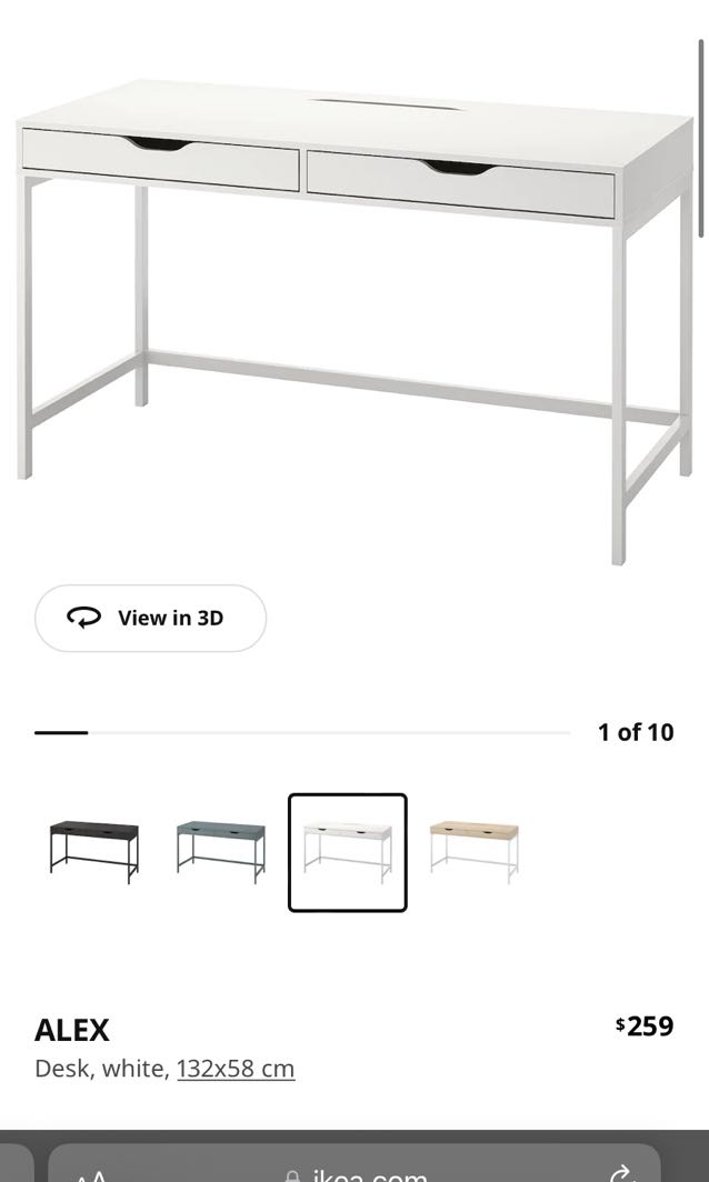 Ikea Alex desk, Furniture & Home Living, Furniture, Tables & Sets on