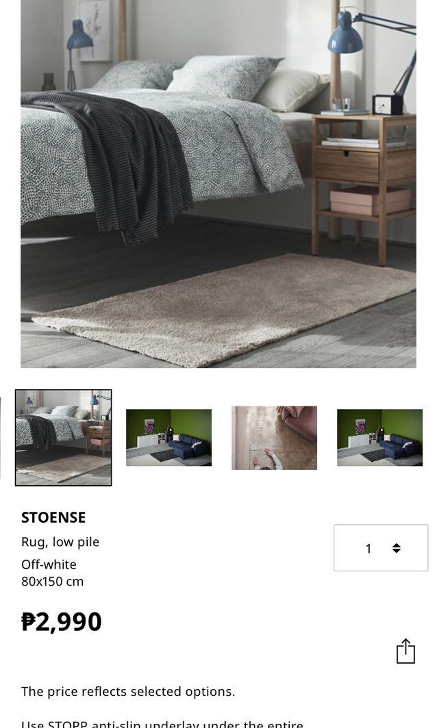 STOENSE Rug, low pile, off-white, 4 ' 4x6 ' 5 - IKEA