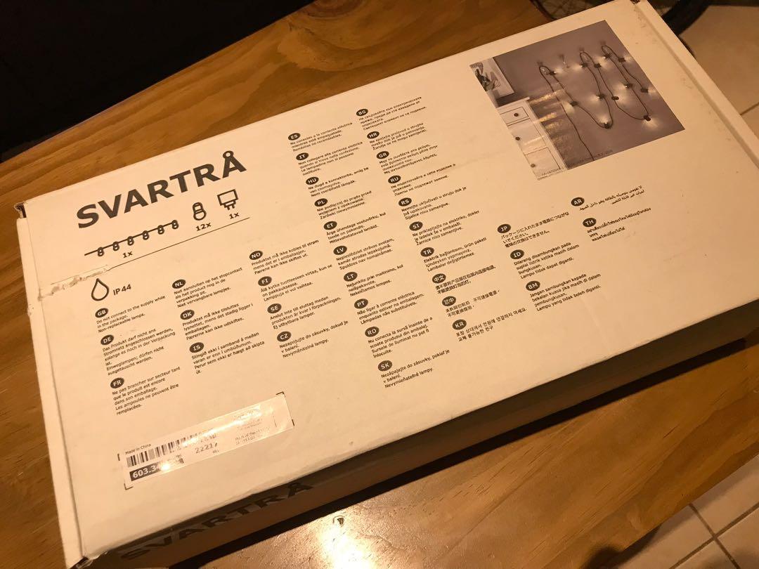 IKEA SVARTRA Outdoor String Lights, Furniture & Home Living, Lighting & Fans, Lighting on Carousell