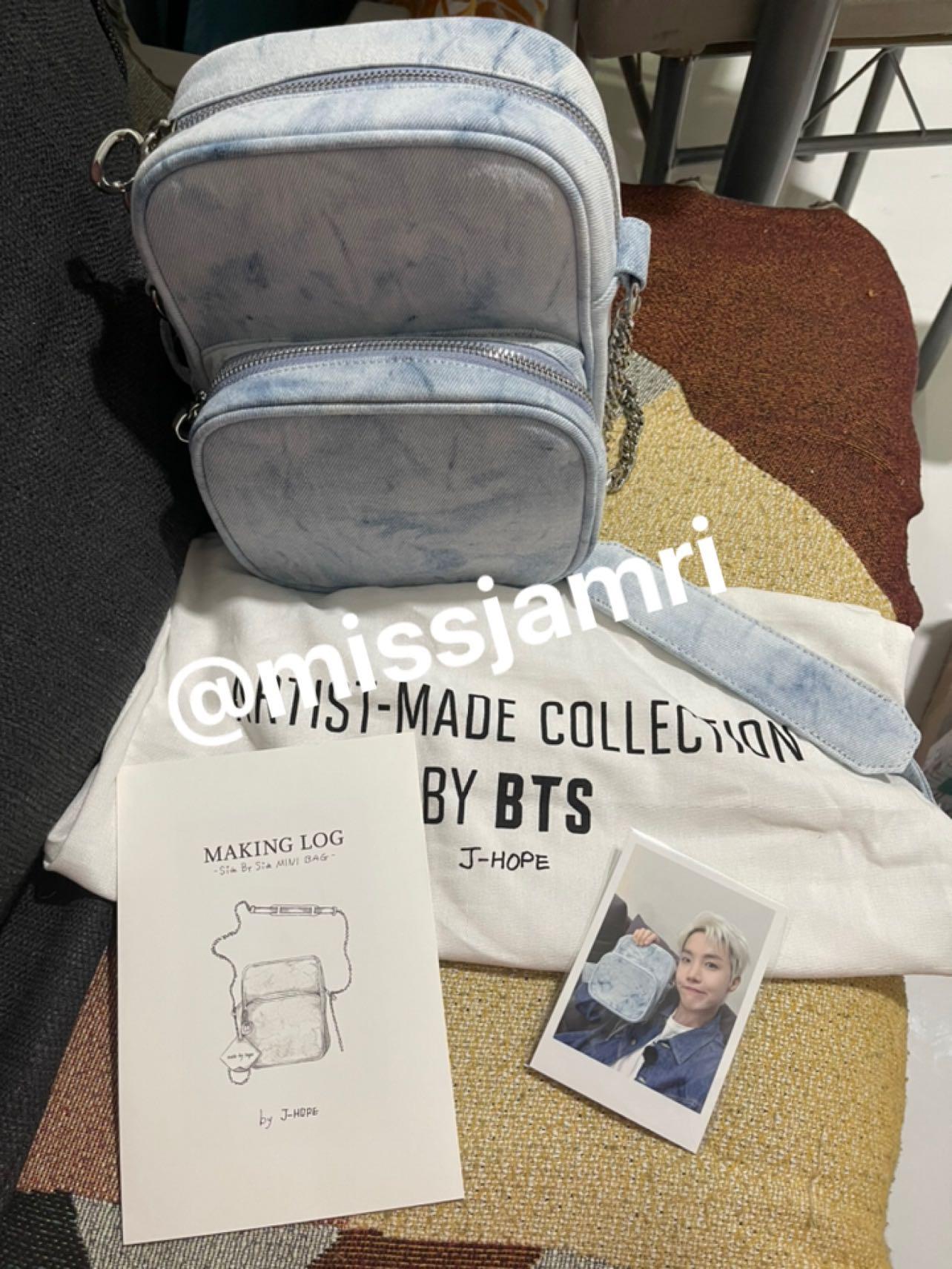 BTS Artist Made Collection J-HOPE SIDE BY SIDE MINI BAG Photo Card denim bag