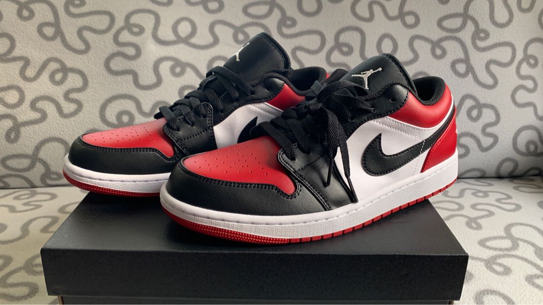 Jordan 1 Low Bred Toe, Men's Fashion, Footwear, Sneakers on Carousell