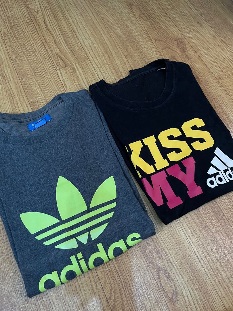 kaos adidas ORIGINAL 2 pcs Fesyen Pria Pakaian Atasan di Carousell