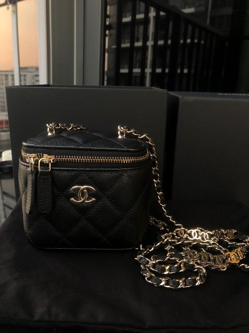 Chanel Vanity With Chain Mini Black  Nice Bag