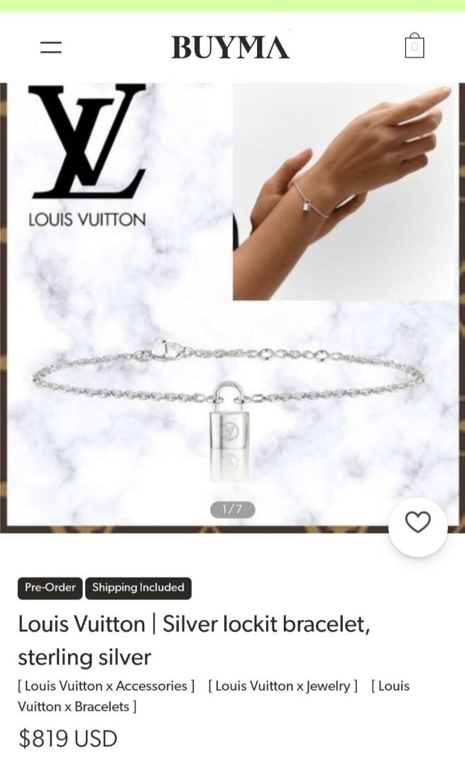 LV Silver Lockit Bracelet, Luxury, Accessories on Carousell