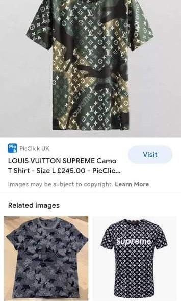 Louis Vuitton Supreme Camo T-shirt- UK XL - Asian XXXL - Depop