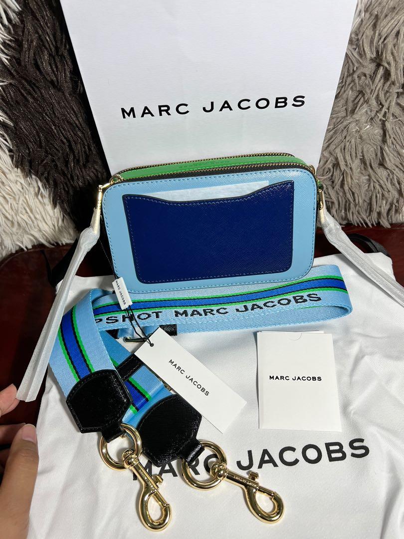 Marc Jacobs Misty Blue Multicolor Snapshot Leather Crossbody Bag