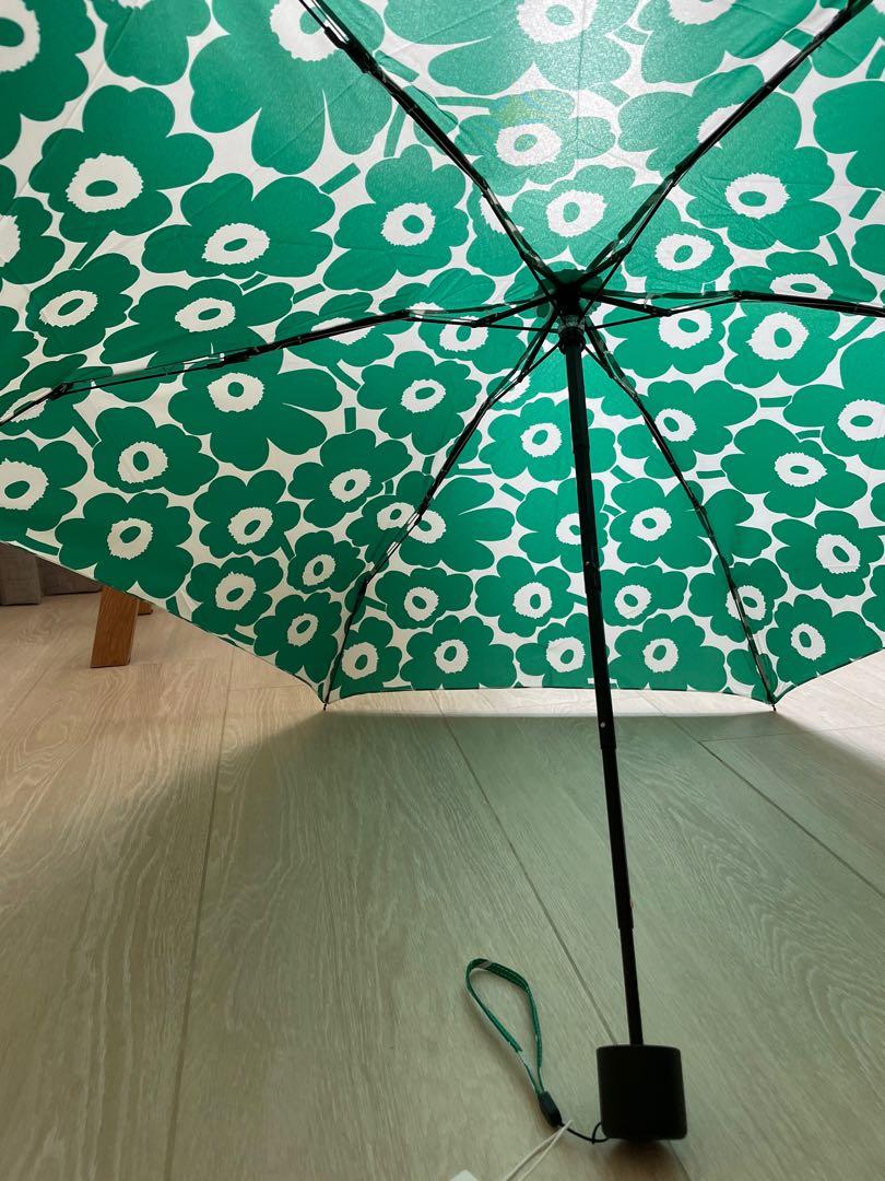 Marimekko Unikko Mini Manual Green umbrella, 女裝, 手錶及配件