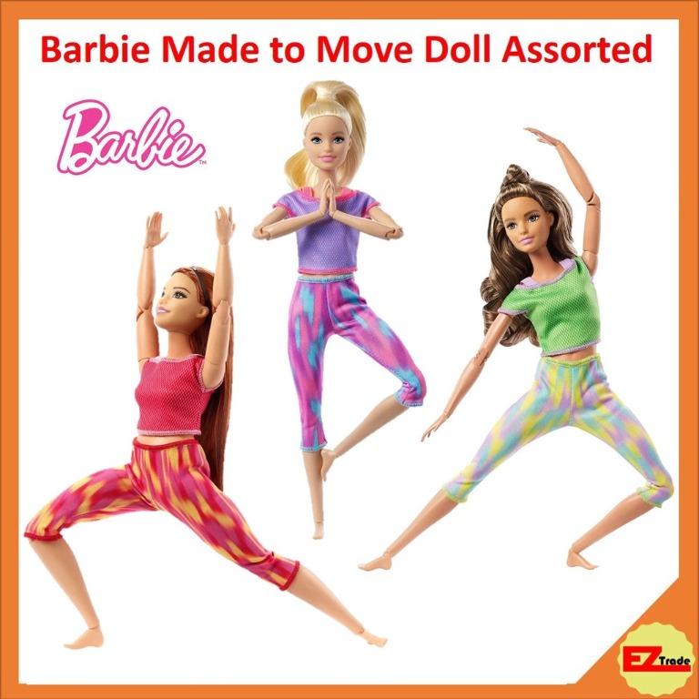 Mattel Barbie Made to Move Doll FTG80 Brunette Blond Blond Strawberry yoga poses