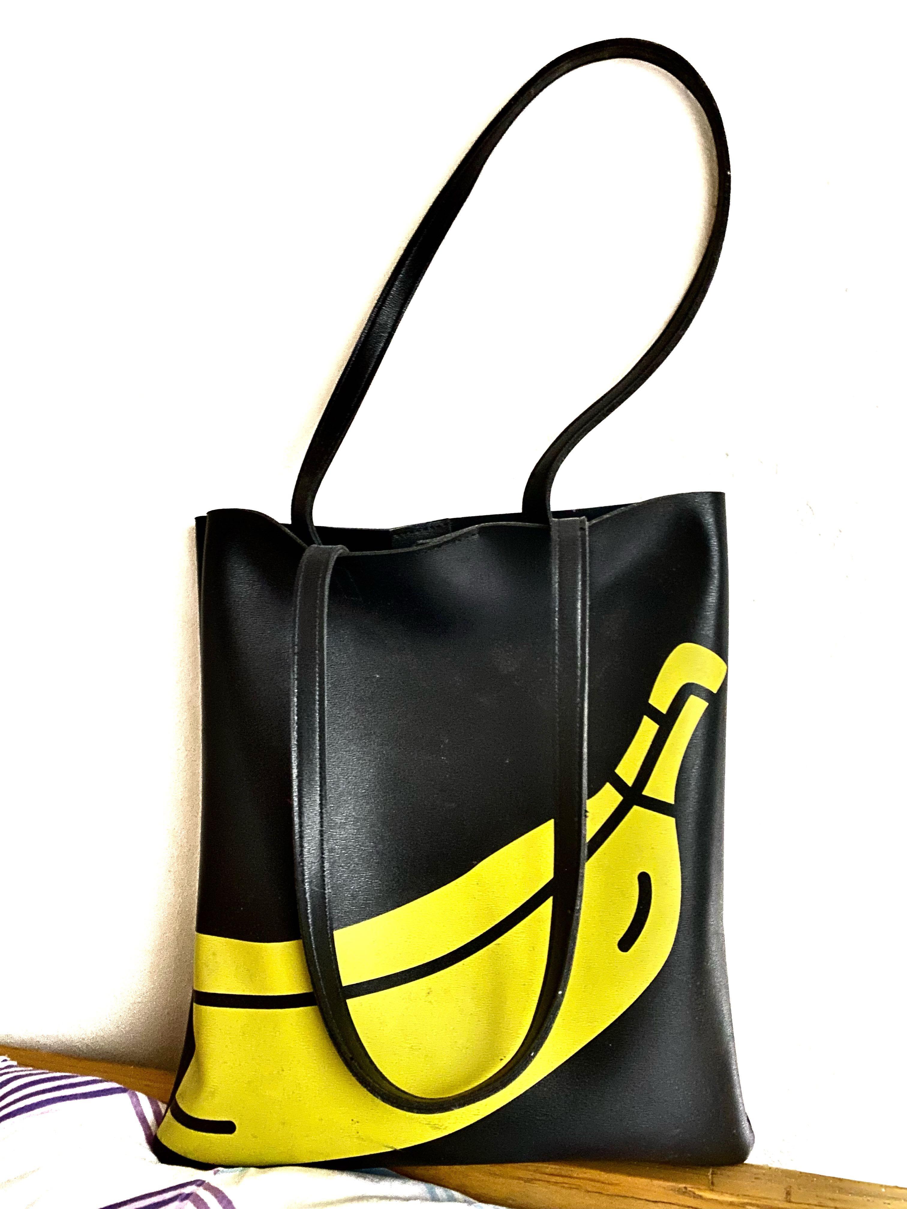 Miniso Black Leather Tote Bag, Women's Fashion, Bags & Wallets, Tote