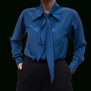 MisyBug Blue Satin Top