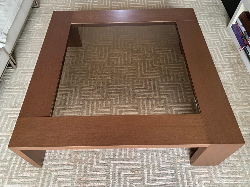 NATUZZI Italian designer glasstop coffee table, Furniture & Home