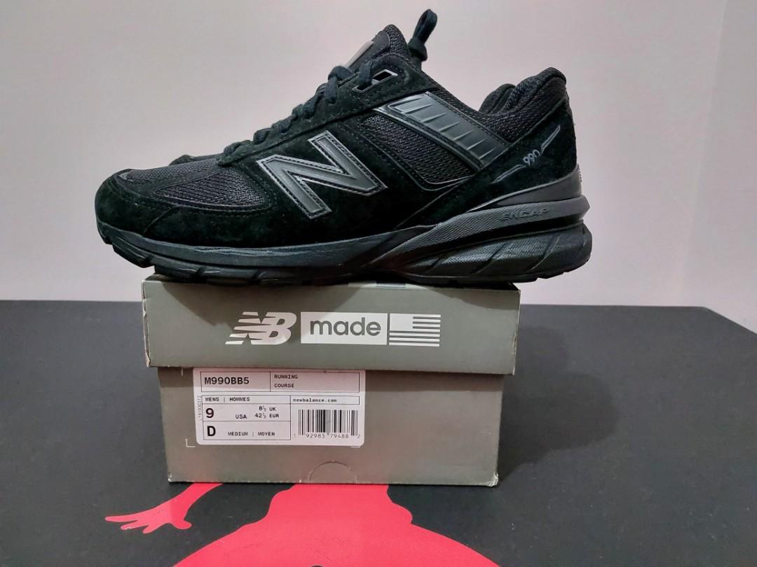 New Balance 990 v5 triple black US Mens 9 Made in USA Men s