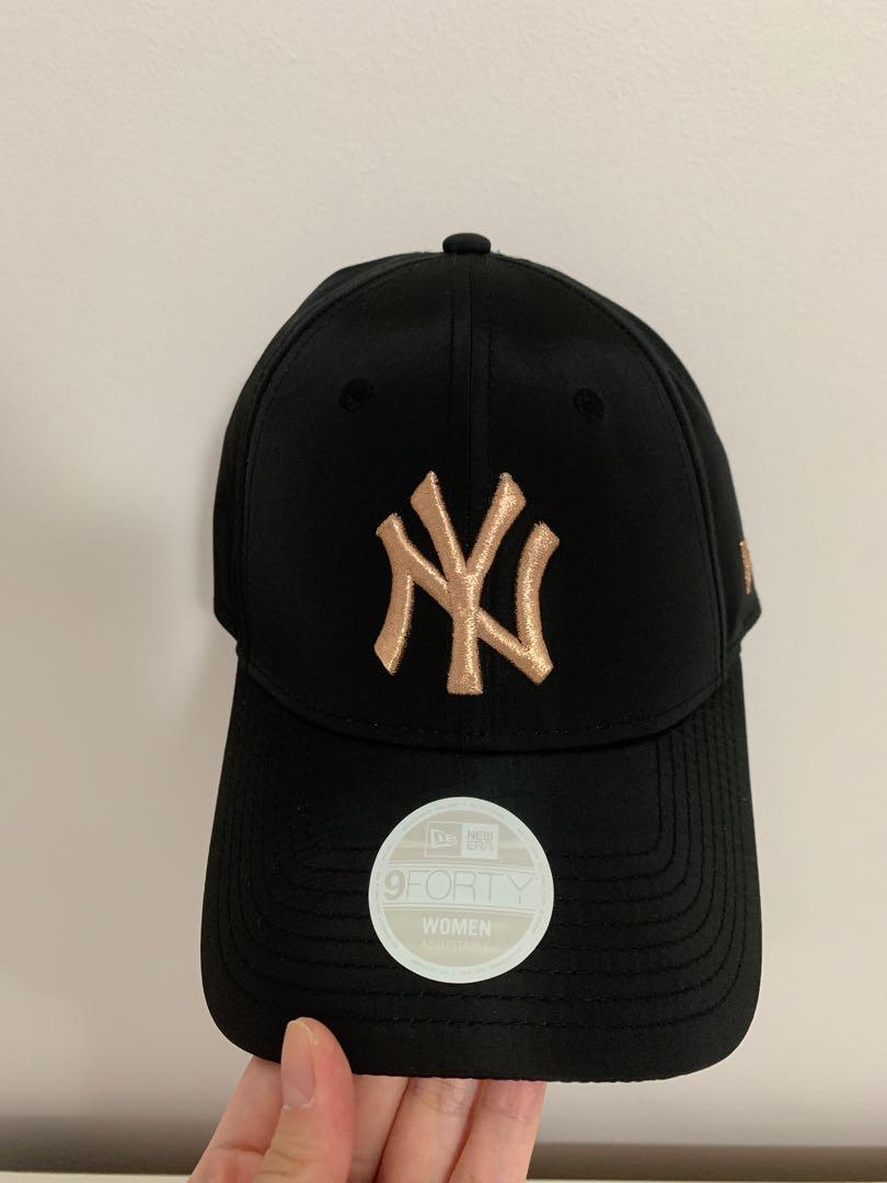 New era 9forty exclusive black cap with rose gold ny online