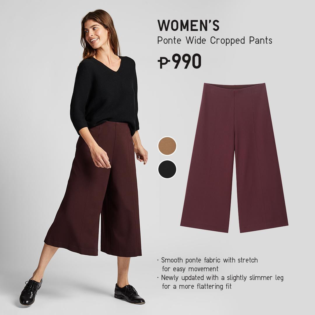 Uniqlo wide leg cropped pants top