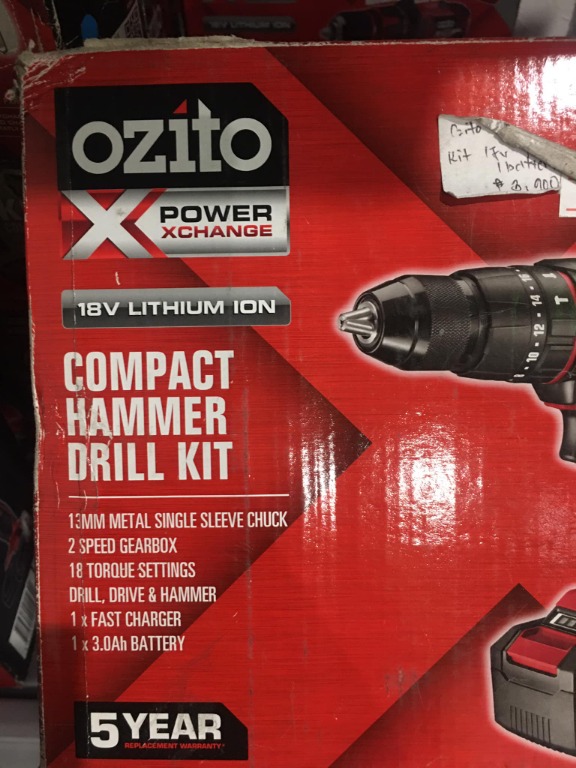 Ozito Compact Hammer Drill Kit, Furniture & Home Living, Home