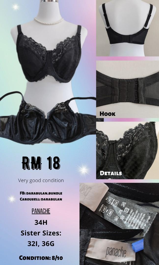 🌙Panache Envy Balconette Lace Full Cup Black Houndstooth Unlined Underwire  Bra, Women's Fashion, New Undergarments & Loungewear on Carousell