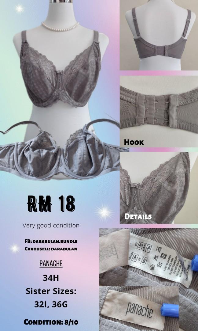 🌙Panache Envy Balconette Lace Full Cup Slate Grey Houndstooth Unlined  Underwire Bra, Women's Fashion, New Undergarments & Loungewear on Carousell