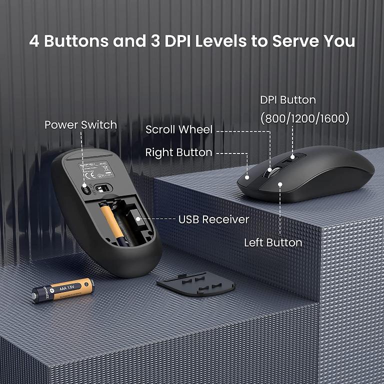 PONVIT PC230 Wireless Keyboard Mouse Combo, Energy Saving, Slim Quick 2