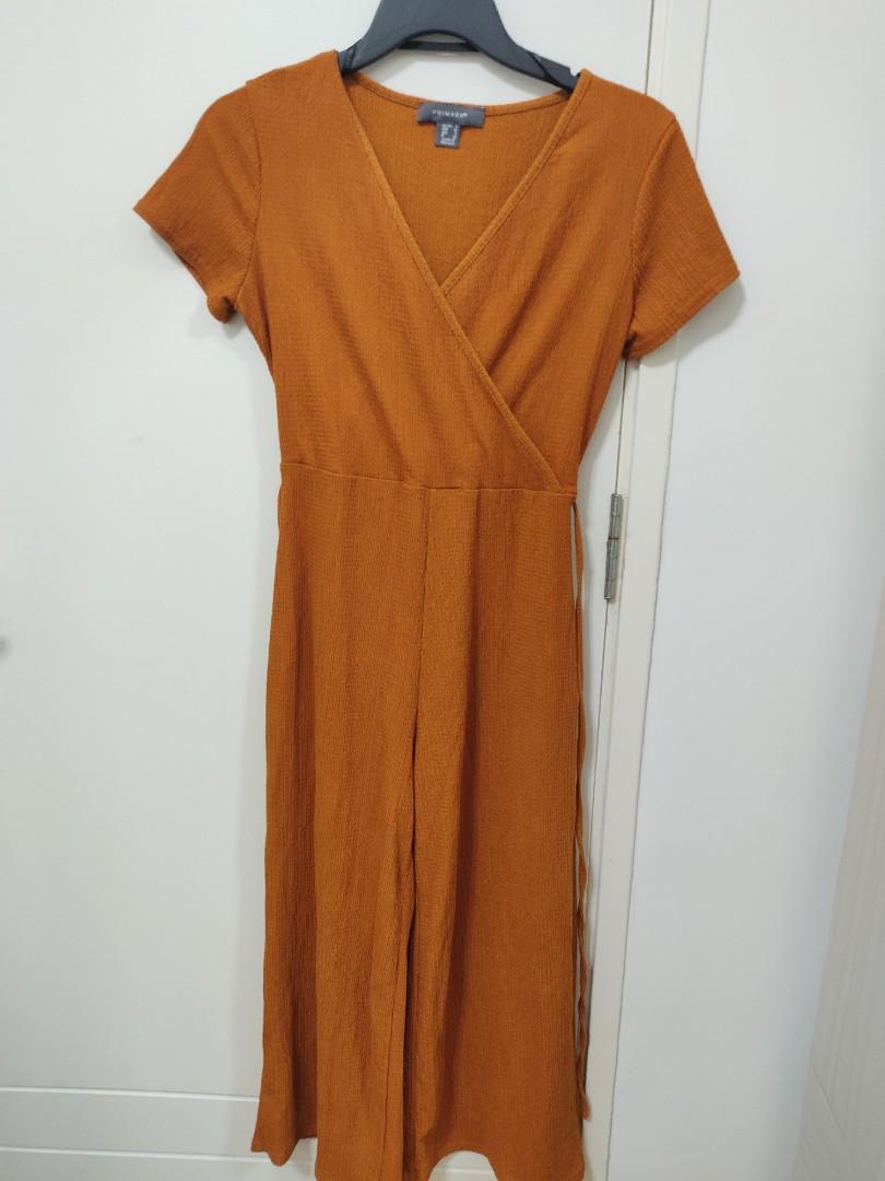 Primark mustard jumpsuit best sale