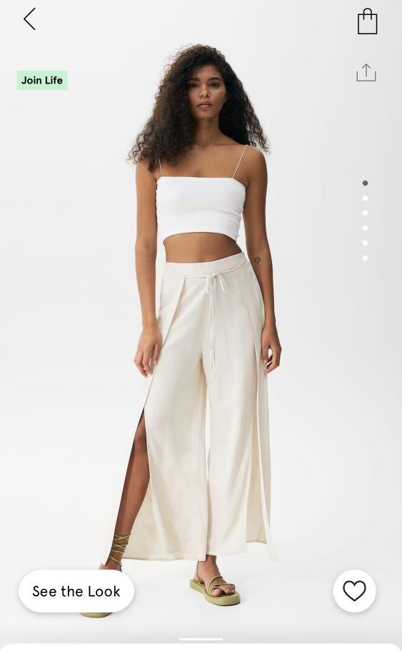 flowy pants (both side slit), Women's Fashion, Bottoms, Other Bottoms on  Carousell