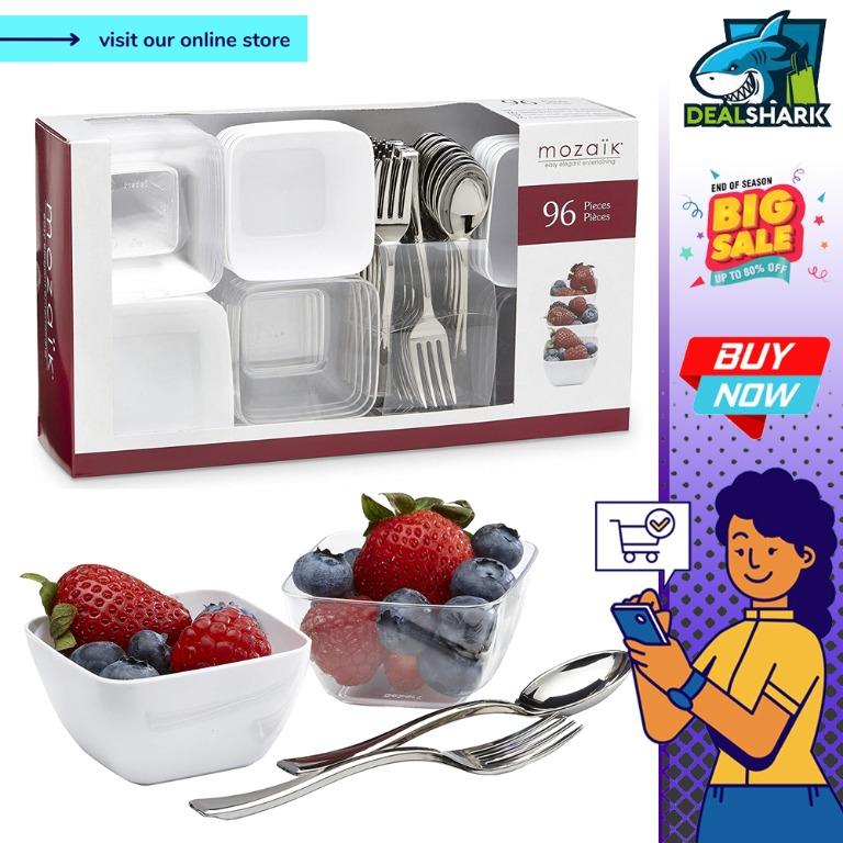 96 pieces Mozaik Premium Plastic Mini Appetizer & Dessert Tasting Set 