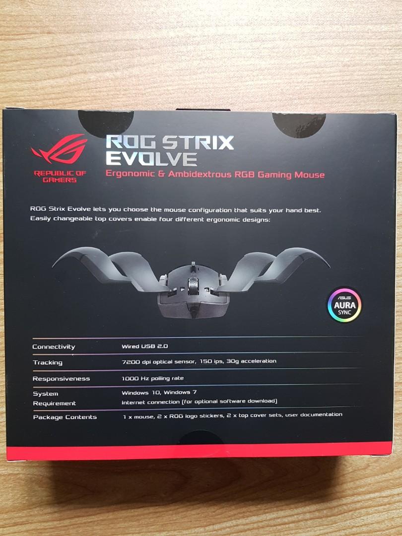 ROG strix evolve mouse (Category: Mouse & Mousepads) located in Singapore. Submitted by iantycoon (Listing ID 1161843680, Image 2). Description: .