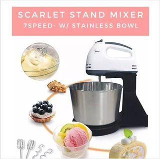 Scarlet Electric Hand Mixer with 7 speed with Stainless Bowl- HIGH QUALITY- for Baking Goods Kitchen Tool Baking Home Tool | Beater Blender Baking Whipping Cream Machine Multifunctional Food Processor