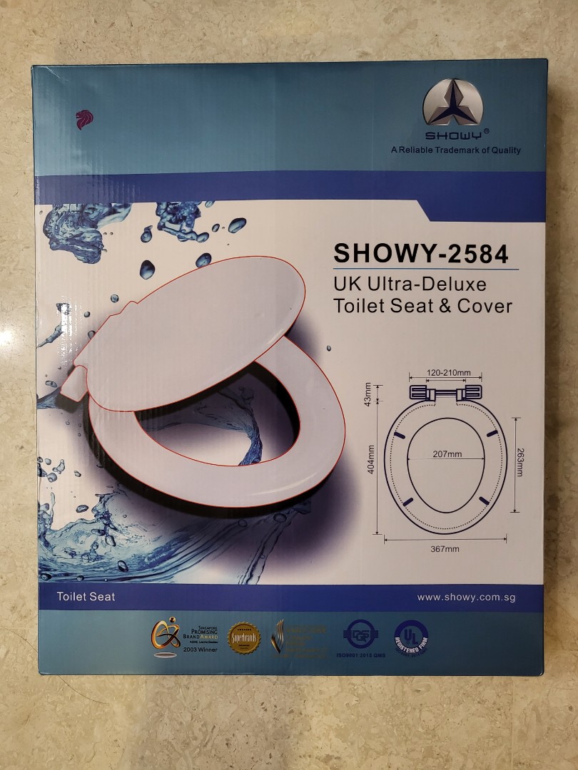 SHOWY2584 Toilet Seat + Cover [WHITE], Furniture & Home Living