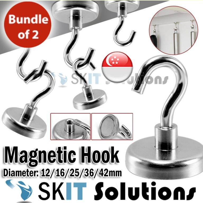 2pcs Wall Hooks, Adhesive Heavy Duty Stainless Steel Hooks, No Drilling