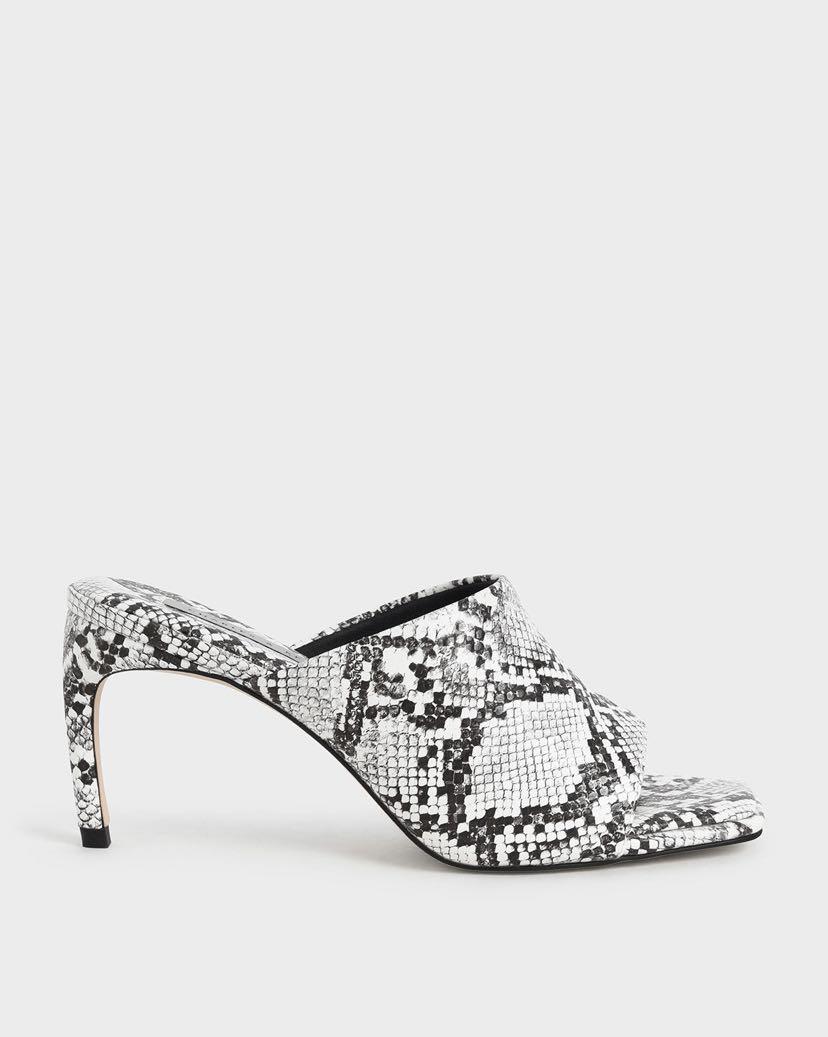 White snake sale print heels