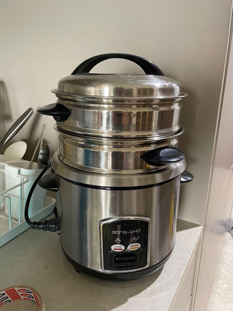 SONG CHO Stainless steel rice cooker and multi level steamer LIFETIME WARRANTY ON POT
