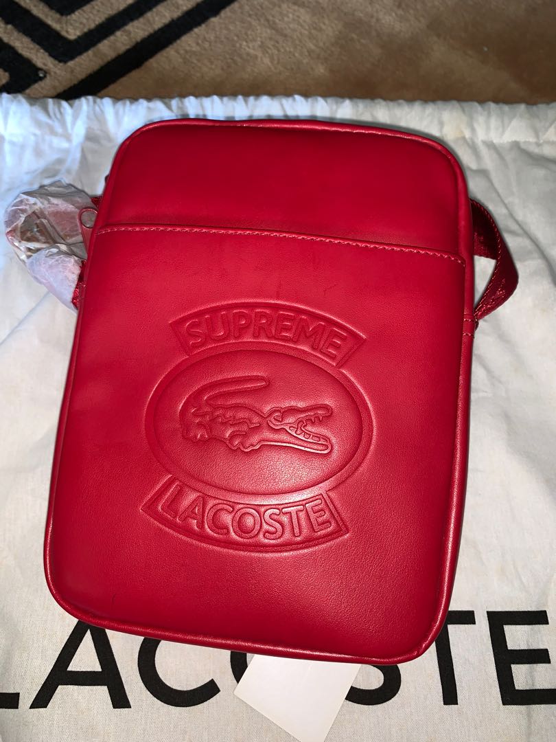 Supreme lacoste bag shop red