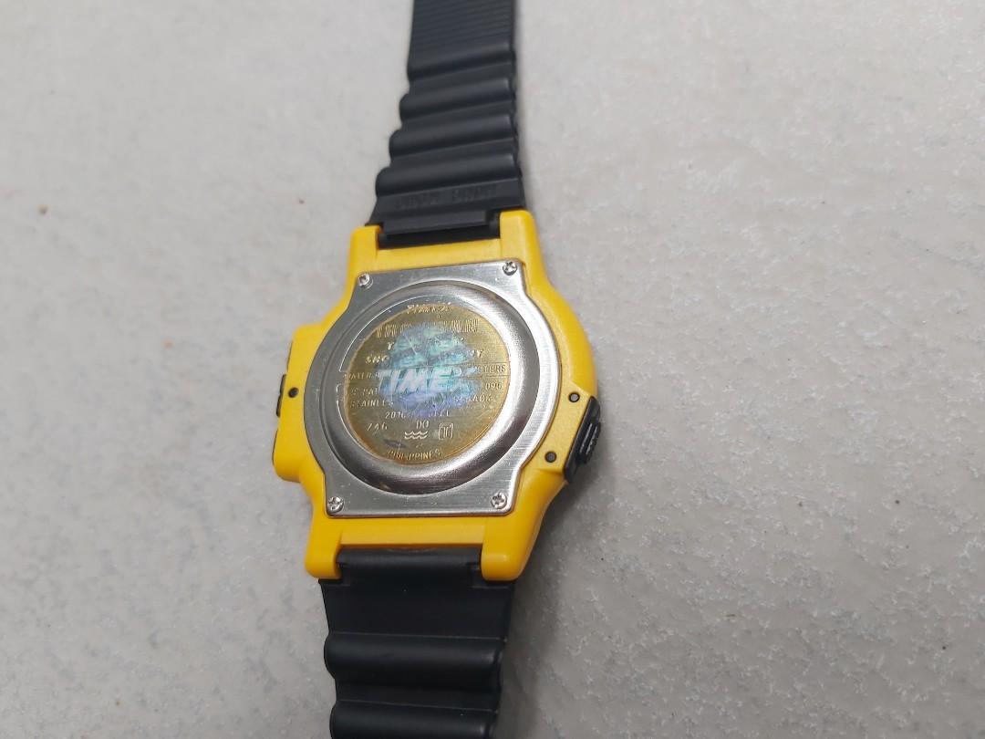 timex ironman triathlon yellow indiglo quartz lcd watch 電子手錶 