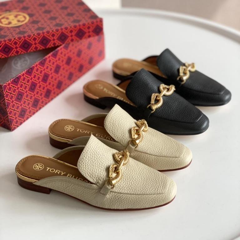 Tory burch woman;ss casual flat slide sandal summer half drag shoe mule  indoor slipper, Women's Fashion, Footwear, Flats on Carousell