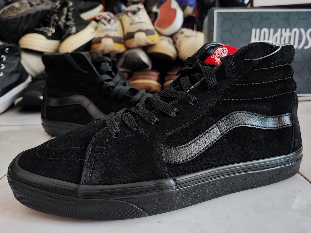 Vans sk8 hi 2025 all black suede