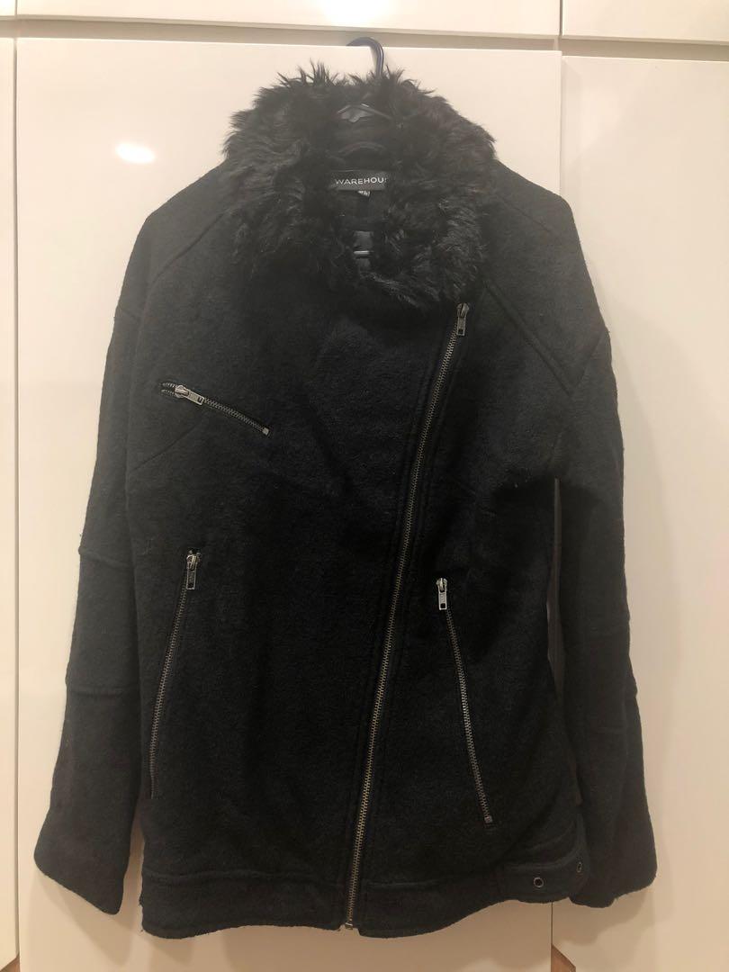 Warehouse best sale black coat