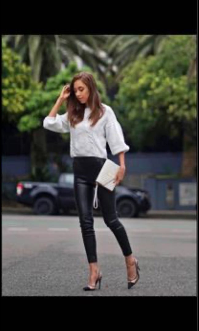 Zara leather look tights XS, Women's 