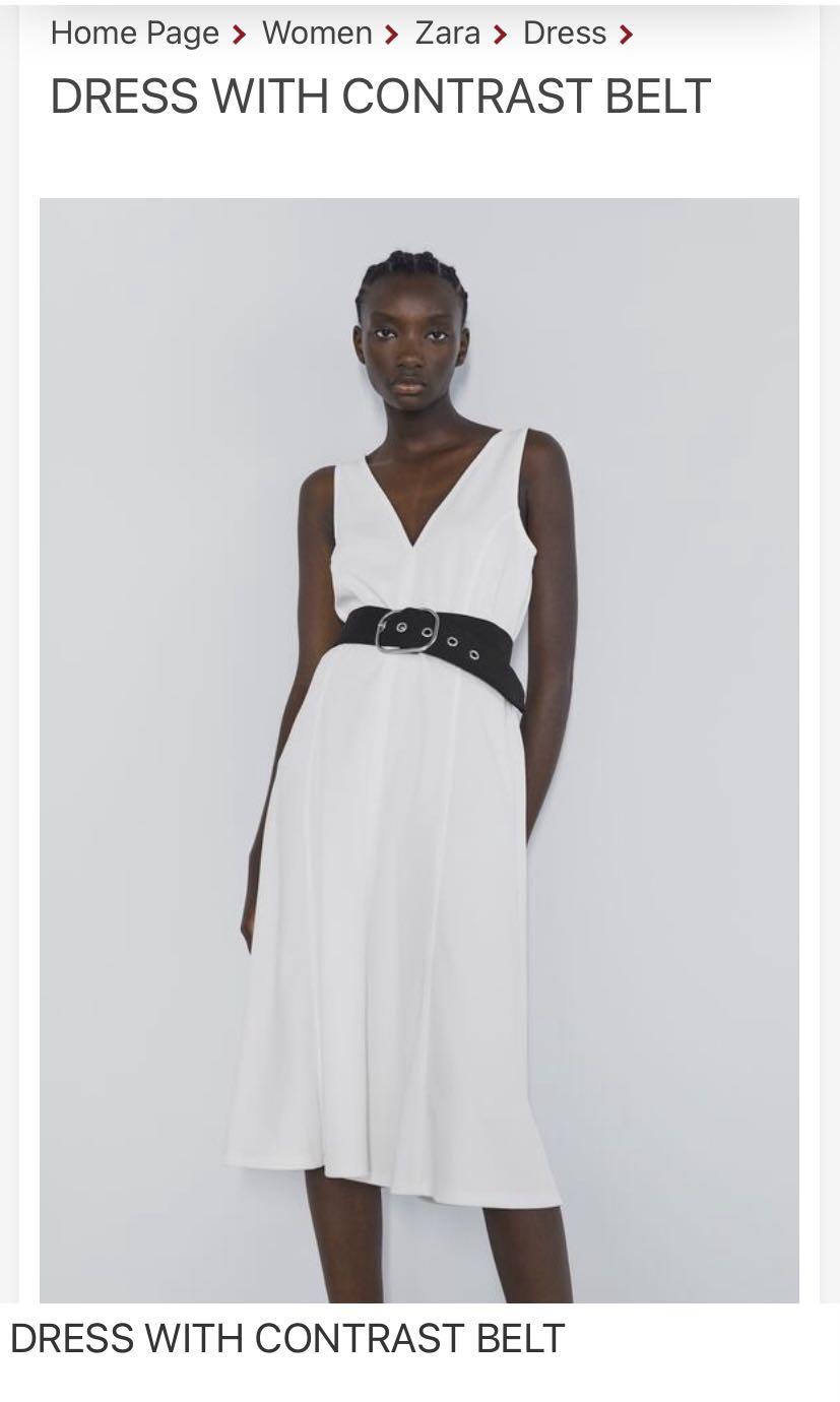 Zara dress hot sale with contrasting belt