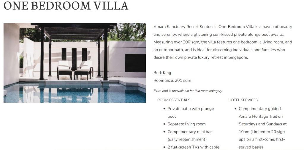 5 Star Amara Sanctuary Resort Sentosa 1 Bedroom Villa Tickets Vouchers Local Attractions Transport On Carousell