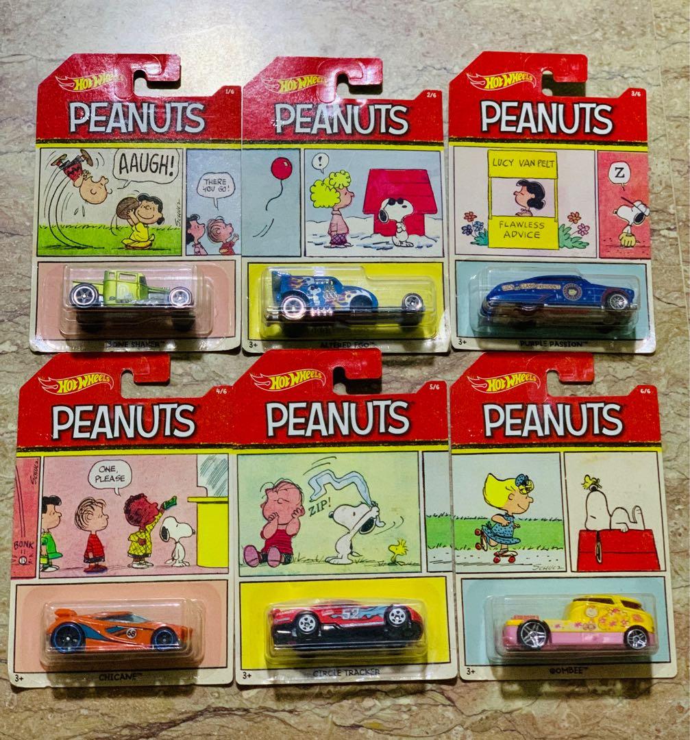 6 x Peanuts Hot Wheels Snoopy, Hobbies & Toys, Toys & Games on Carousell