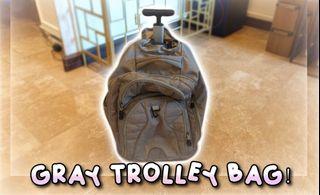 🧳 Gray Travel/School Bag Trolley Backpack (w/ Wheels)