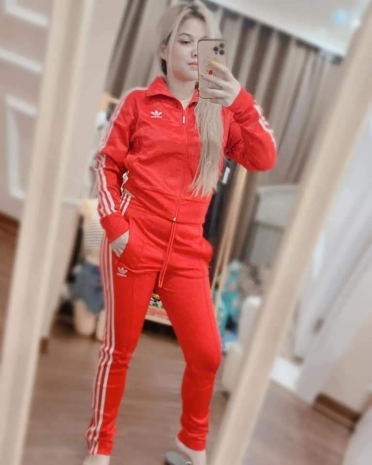 Red tracksuit adidas womens cheap