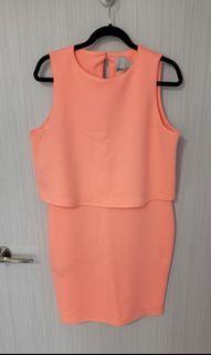Asos neon peach dress